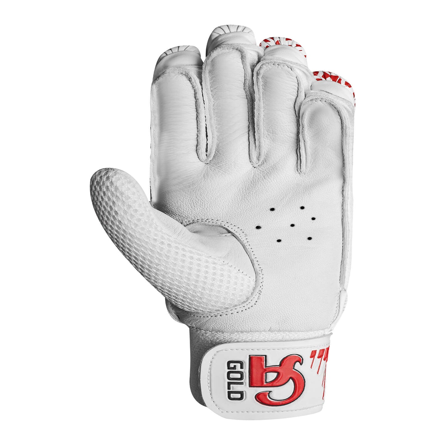 CA Cricket Batting Gloves - GOLD 5000 For Adults- Right Handed White/Red | CA Cricket Batting Gloves | Cricket