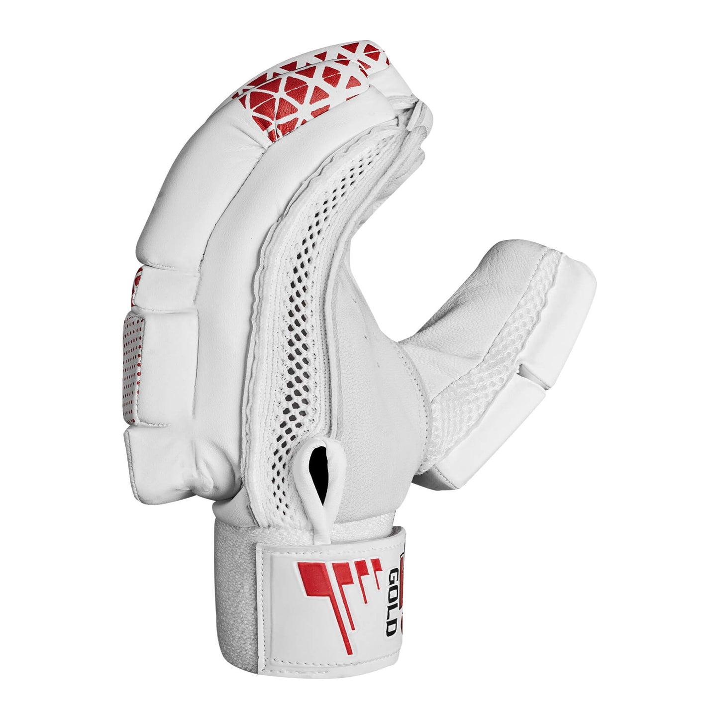 CA Cricket Batting Gloves - GOLD 5000 For Adults- Right Handed White/Red | CA Cricket Batting Gloves | Cricket