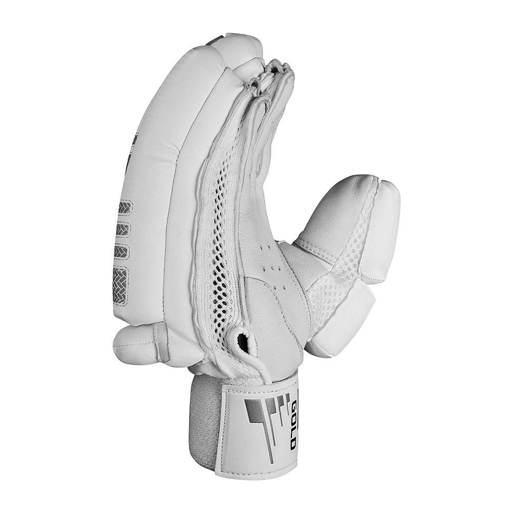 CA Cricket Batting Gloves - Gold Dragon For Adults - Left Handed White/Silver | CA Cricket Batting Gloves | Cricket