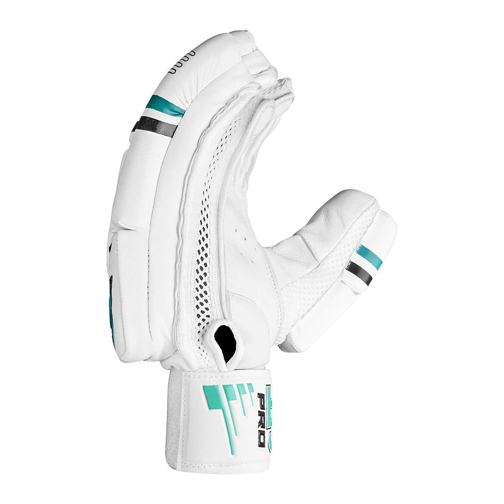 CA Cricket Batting Gloves - Pro 10000 For Adults - Left Handed White/Cyan | CA Cricket Batting Gloves | Cricket