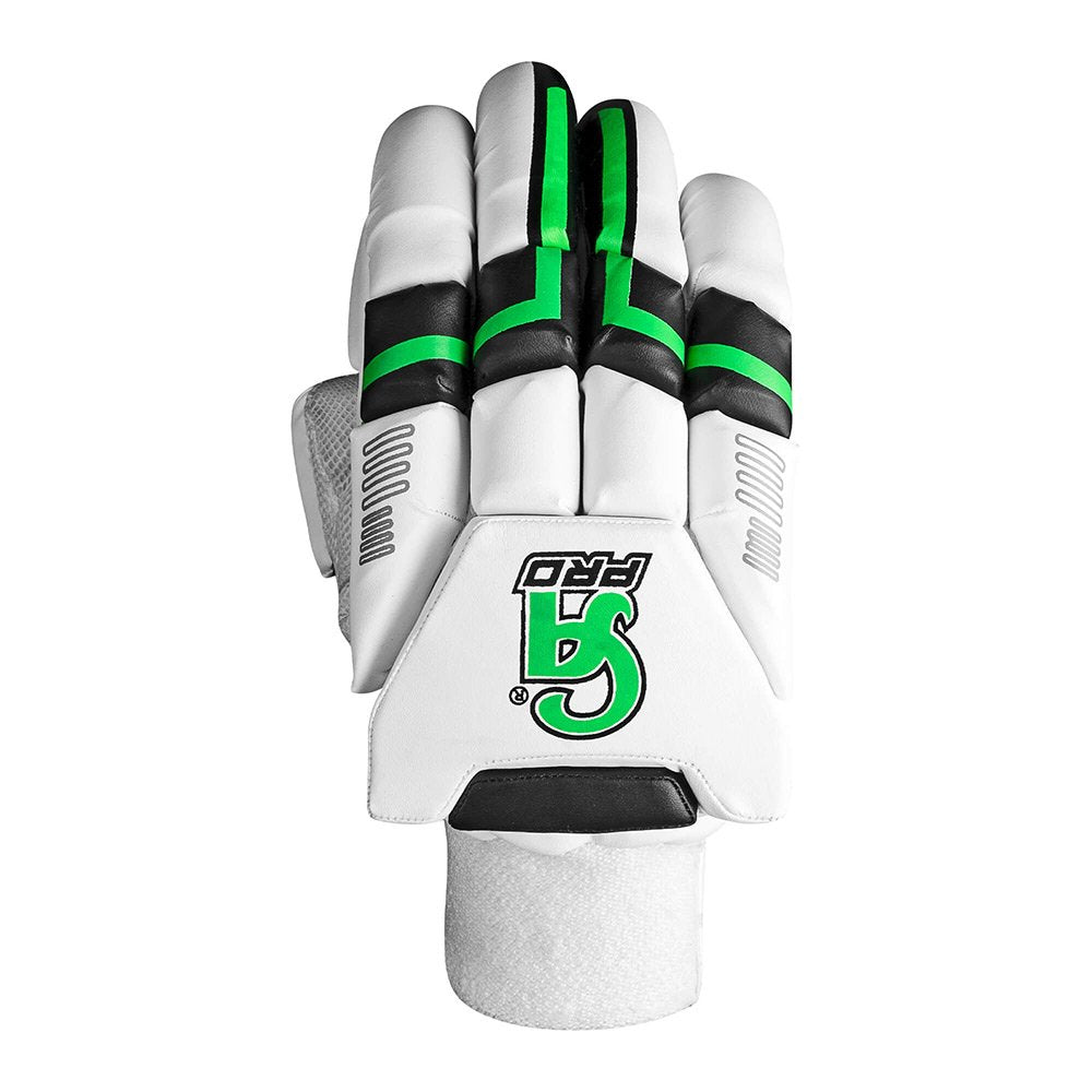 CA Cricket Batting Gloves - Pro 15000 For Adults - Right Handed White/Green | CA Cricket Batting Gloves | Cricket