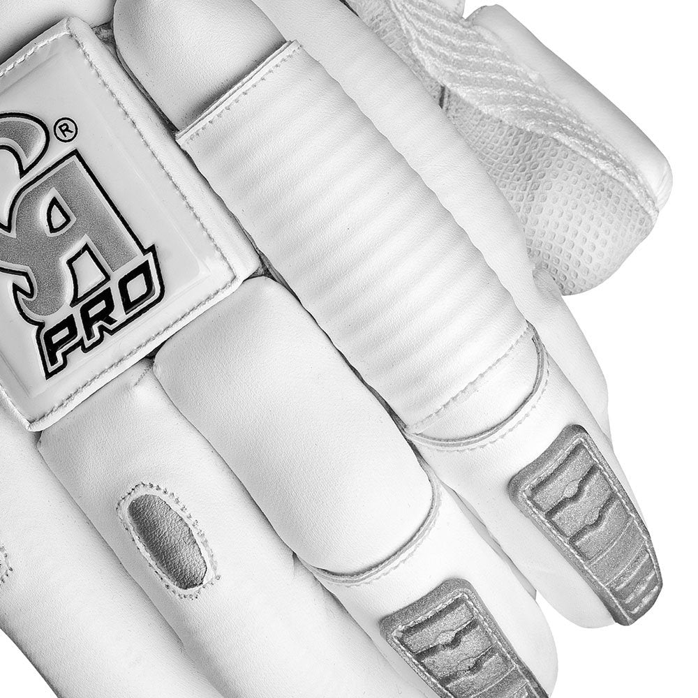 CA Cricket Batting Gloves - Pro Dragon For Adults - Right Handed White/Silver | CA Cricket Batting Gloves | Cricket