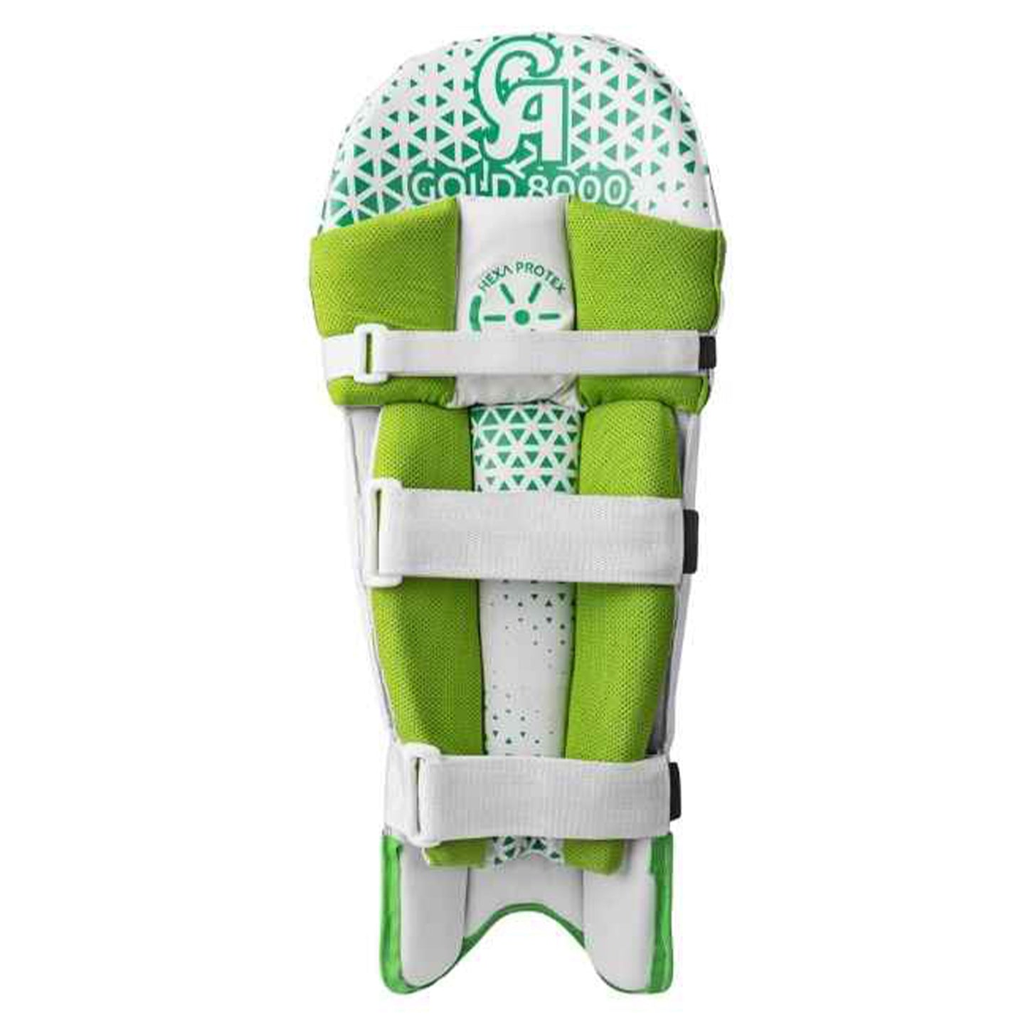 CA Cricket Batting Pad - GOLD 8000 Right Handed White/Green | CA Cricket Batting Pad | Cricket