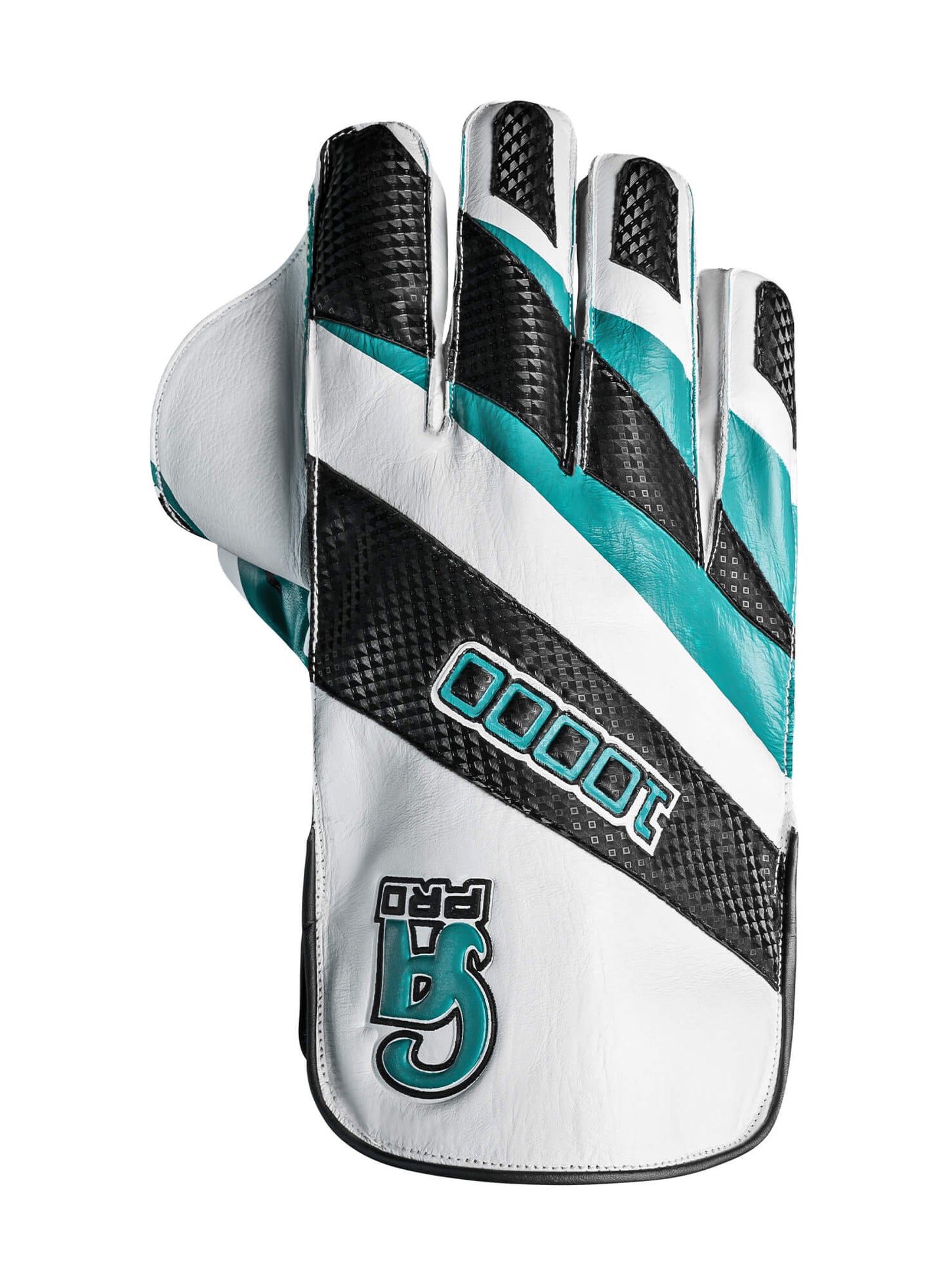 CA Cricket Wicket Keeping Gloves - PRO 10000 Right Handed White/Cyan | CA Cricket Batting Gloves | Cricket
