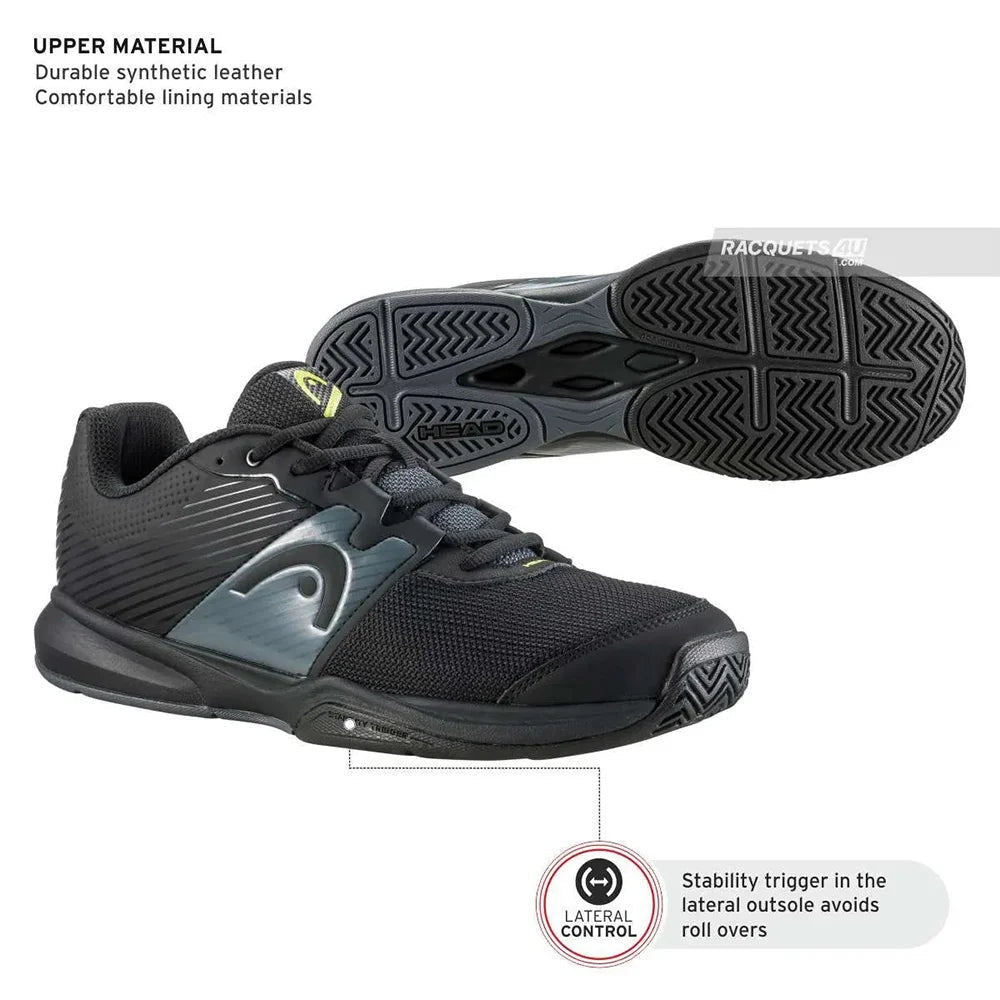 Head Tennis Shoes Mens Revolt Court - Black/Gray | Head Tennis Shoes Mens | Tennis Shoes