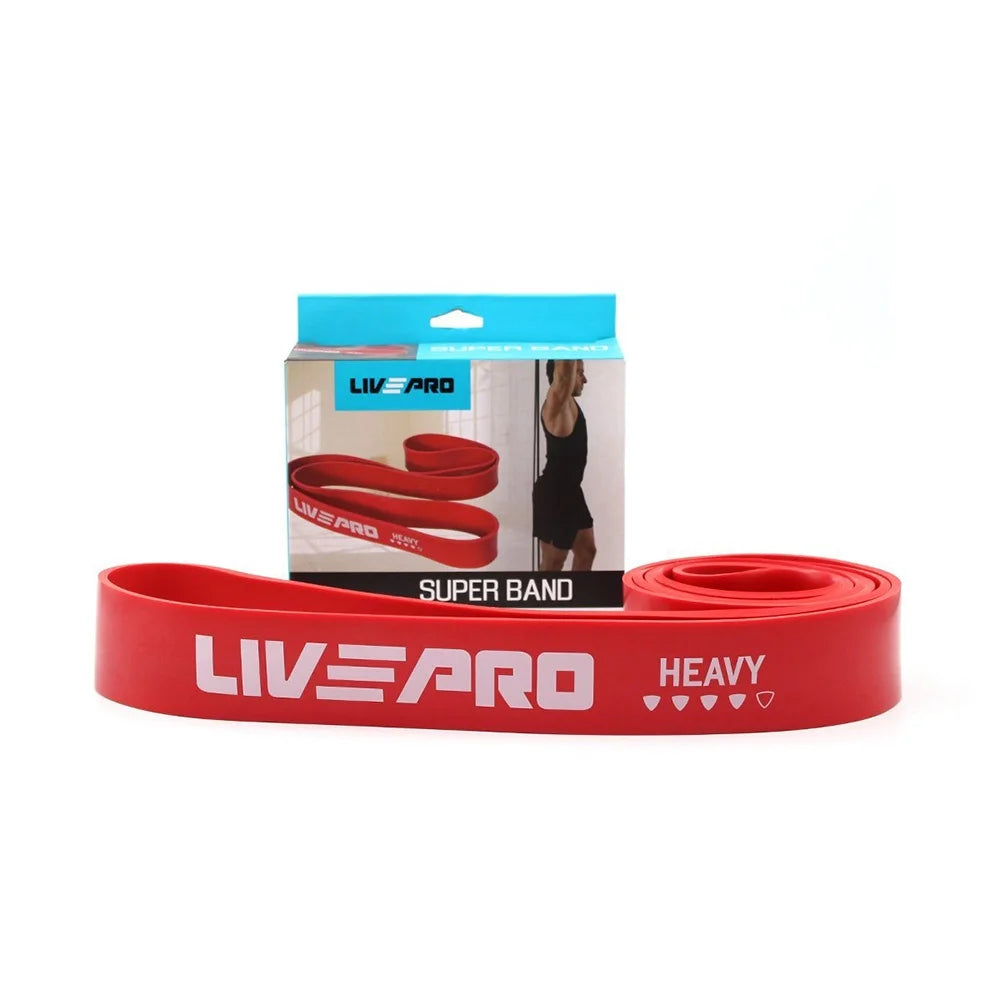Livepro Super Band Large Latex Loop Resistance Band 50-125lbs Red 42mm Lp8410 | Livepro Loop Resistance Band | Loop Resistance Band