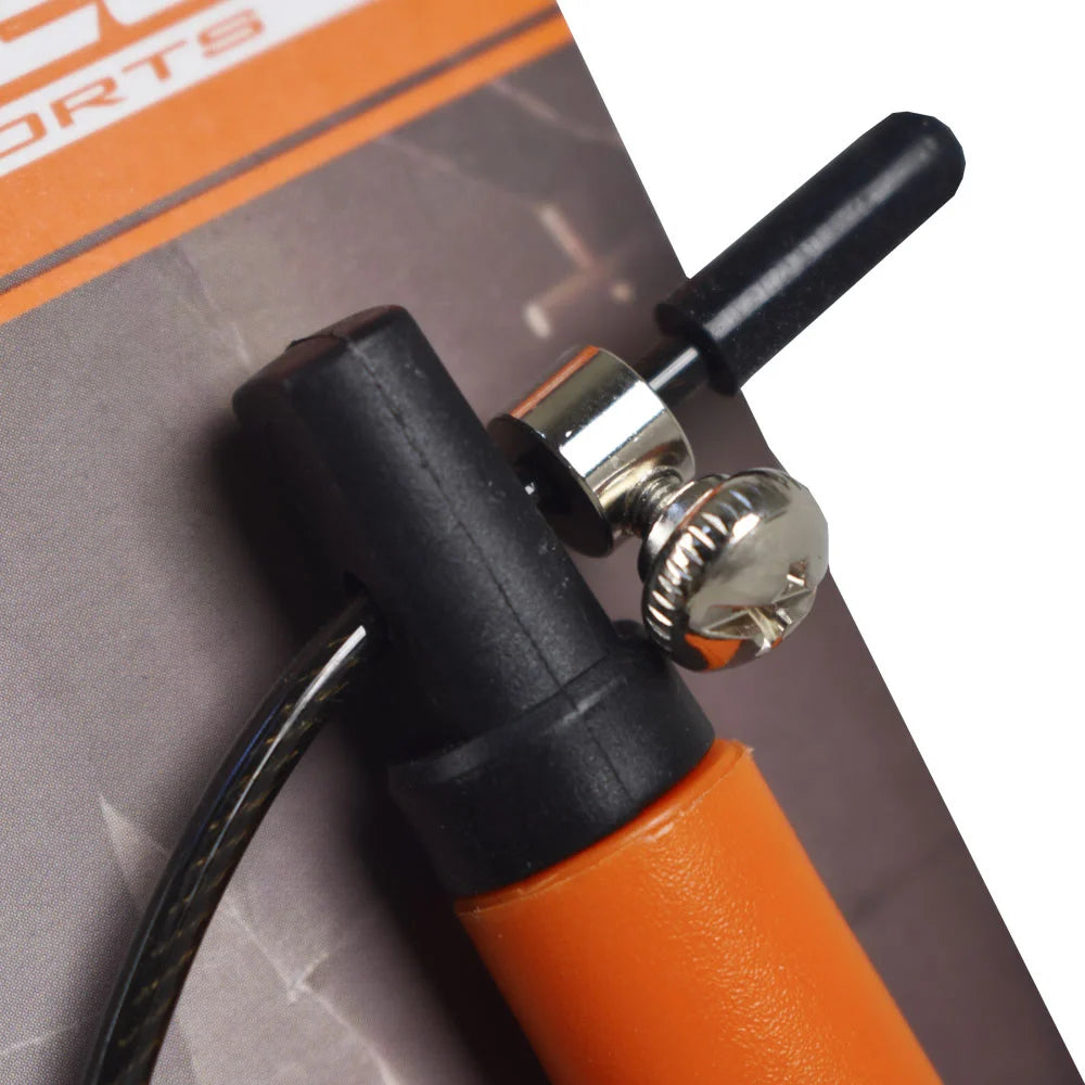 Liveup Steel Wire With Plastic Handle Orange/Black- LS3122 | Liveup Skipping Jump Rope | Skipping Jump Rope