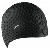Speedo Adult Swimming Bubble Cap Silicon - Black | Speedo Adult Cap | Swimming Cap