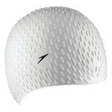 Speedo Adult Swimming Bubble Cap Silicon - White | Speedo Adult Cap | Swimming Cap