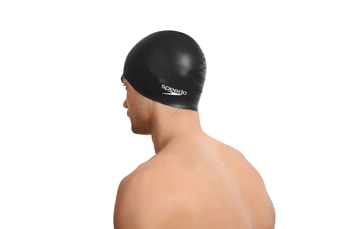 Speedo Swimming Cap Silicone Cap Plain Flat Swim Cap Adults - Black | Speedo Adult Cap | Swimming Cap