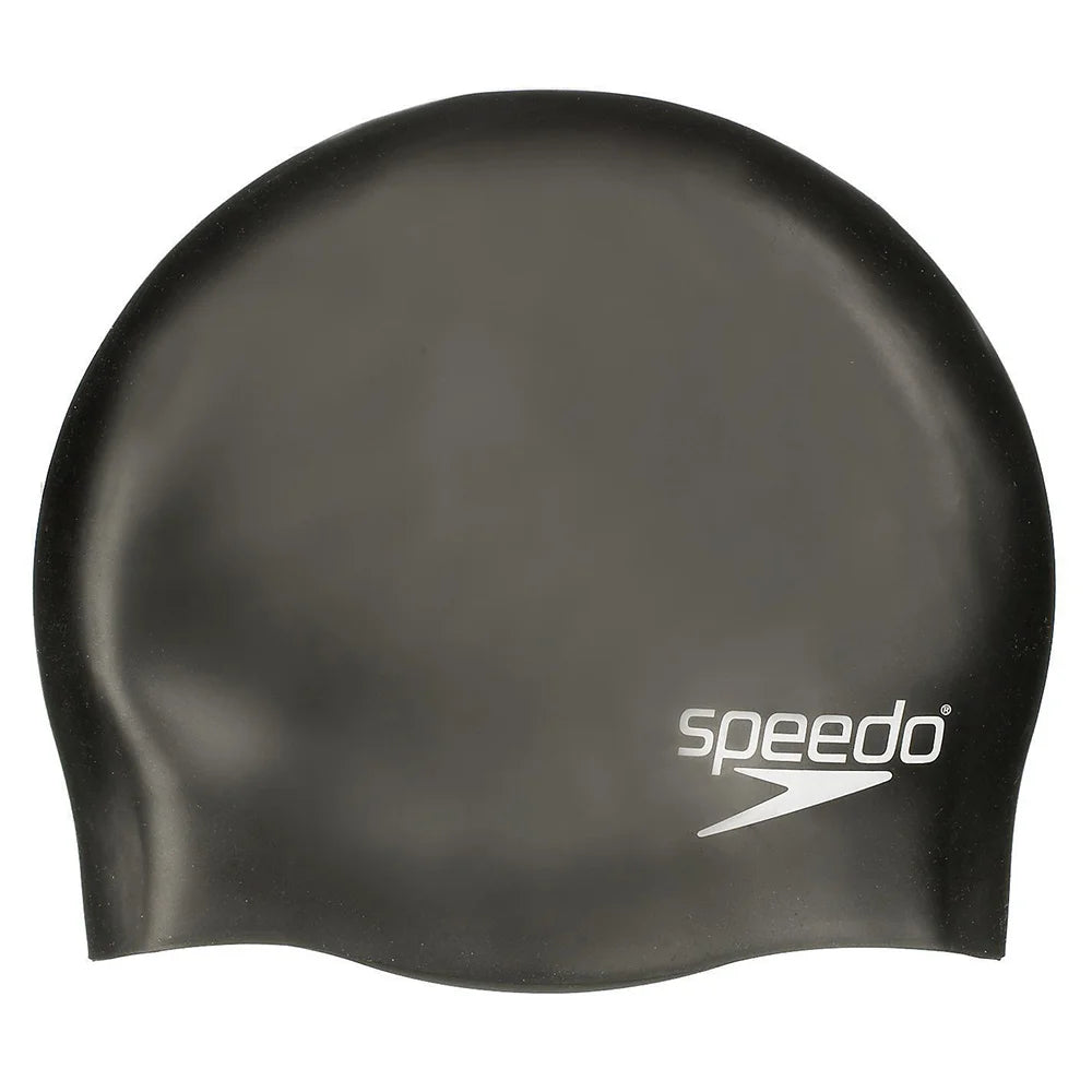 Speedo Swimming Cap Silicone Plain Moulded Swim Cap Juniors - Black | Speedo Junior Cap | Swimming Cap