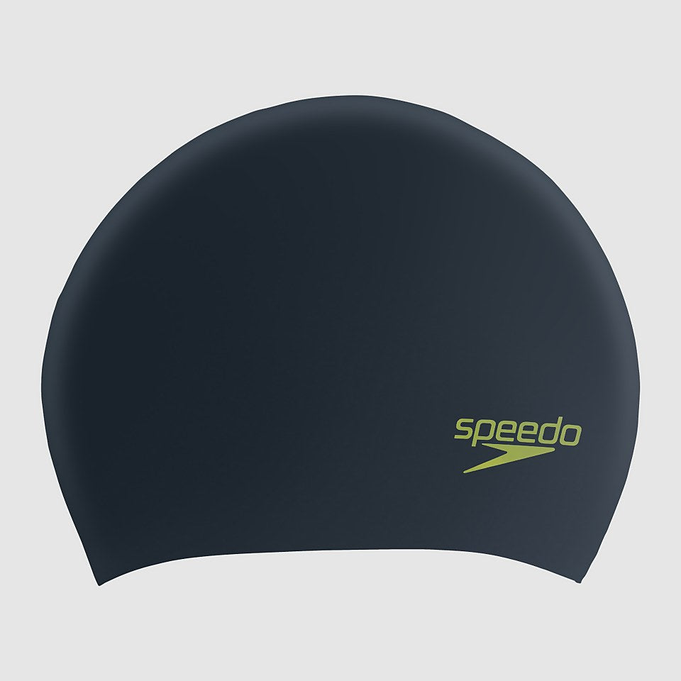SPEEDO Swimming Cap - Long Hair Cap Junior Silicon Black/Green 812809F952 | Speedo Junior Cap | Swimming Cap