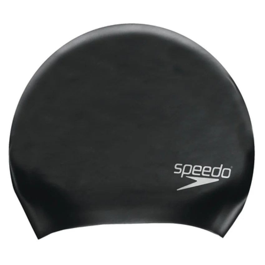 Speedo Swimming Cap Silicone Cap Long Hair Swim Cap Adults - Black | Speedo Adult Cap | Swimming Cap