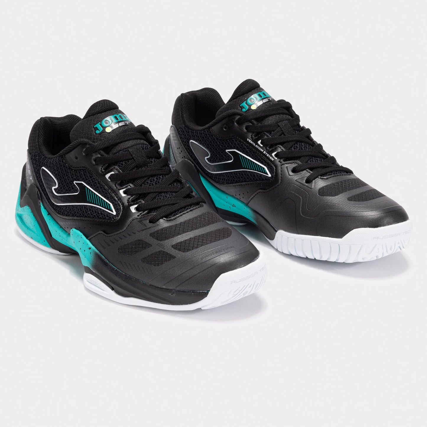 JOMA Mens Tennis Shoes - Set TSETS-2501AC Black/Cyan | Joma Men Shoes | Tennis Shoes