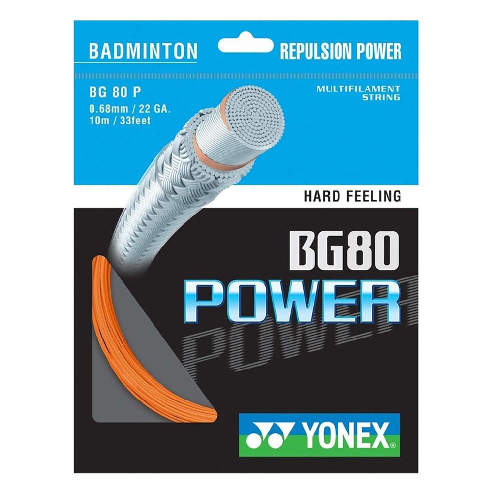 Yonex Badminton String - BG80 Power - For Powerful Smash - Orange | Yonex Badminton String | Badminton String