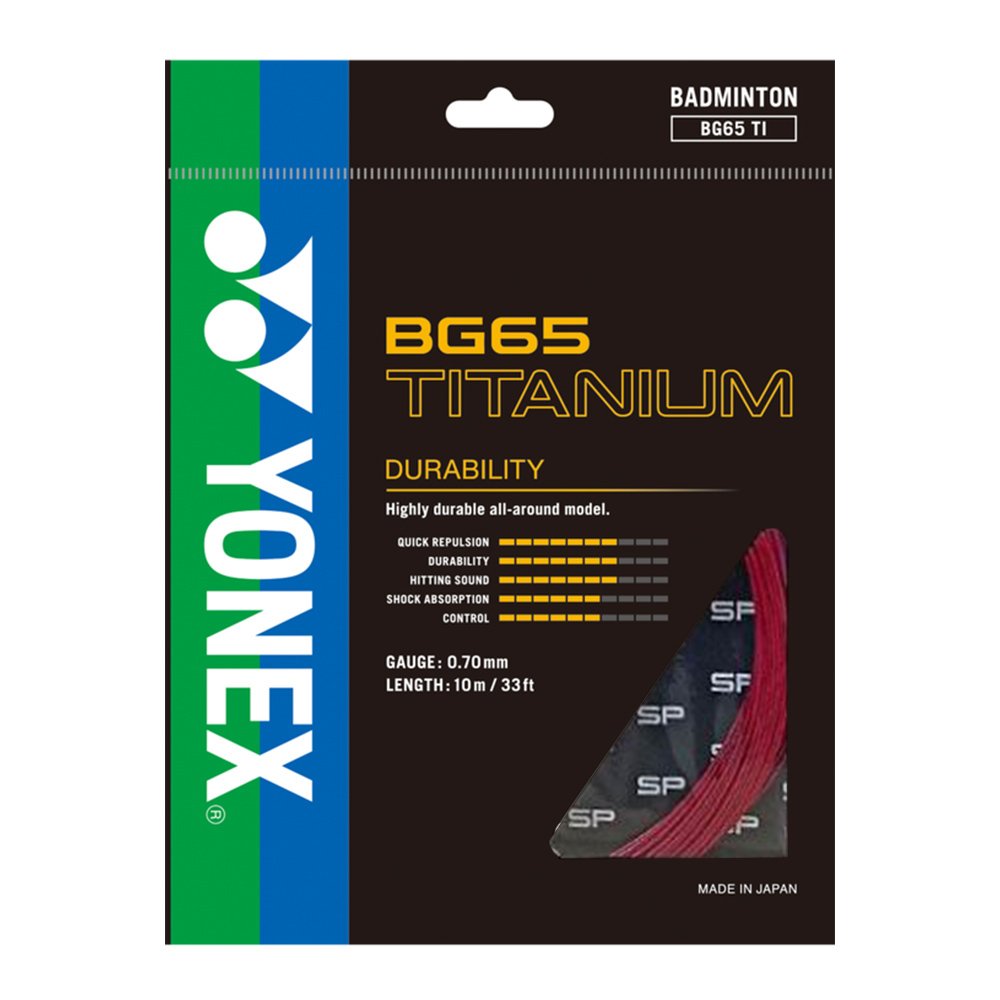 Yonex Badminton String - BG 65 Titanium - For Hard Hitters - Red | Yonex Badminton String | Badminton String