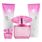 Versace Bright Crystal Absolu Perfume Set For Women, EDP 90ml + EDP 5ml + Shower Gel + Body Lotion | Italy | Fragrance For Women
