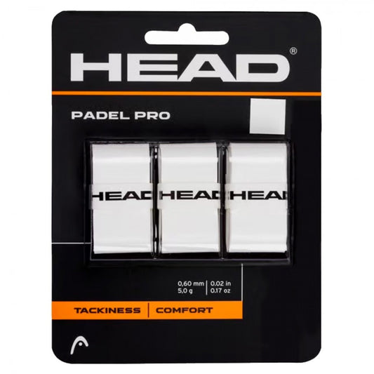 HEAD Paddle Racket Overgirp - Pro Overgrip 3pcs Pack White | Head Overgrip | Overgrip
