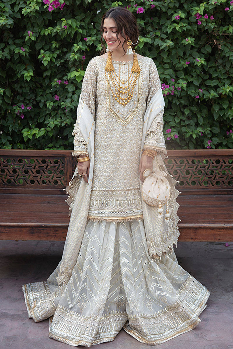 NAULAKHA | MNR Zarlish Festive Unstitched Collection 2021 | Unstitched Embroidered Organza Suit