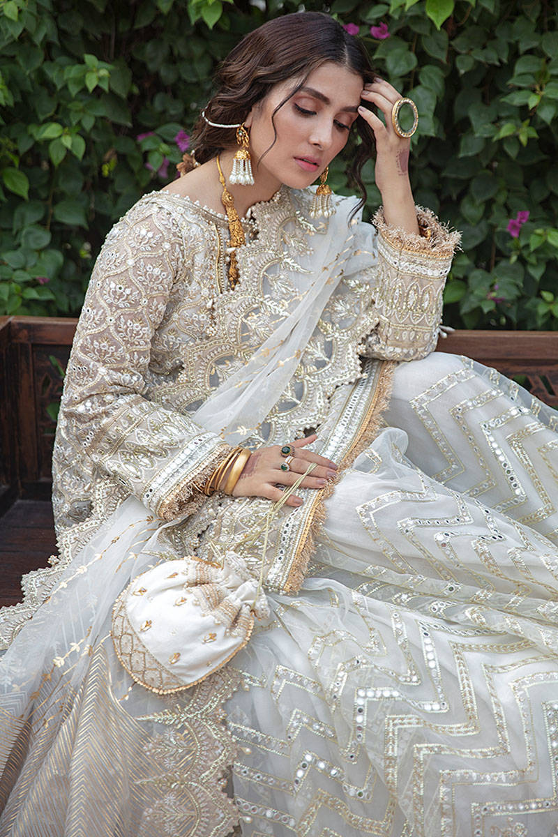 NAULAKHA | MNR Zarlish Festive Unstitched Collection 2021 | Unstitched Embroidered Organza Suit