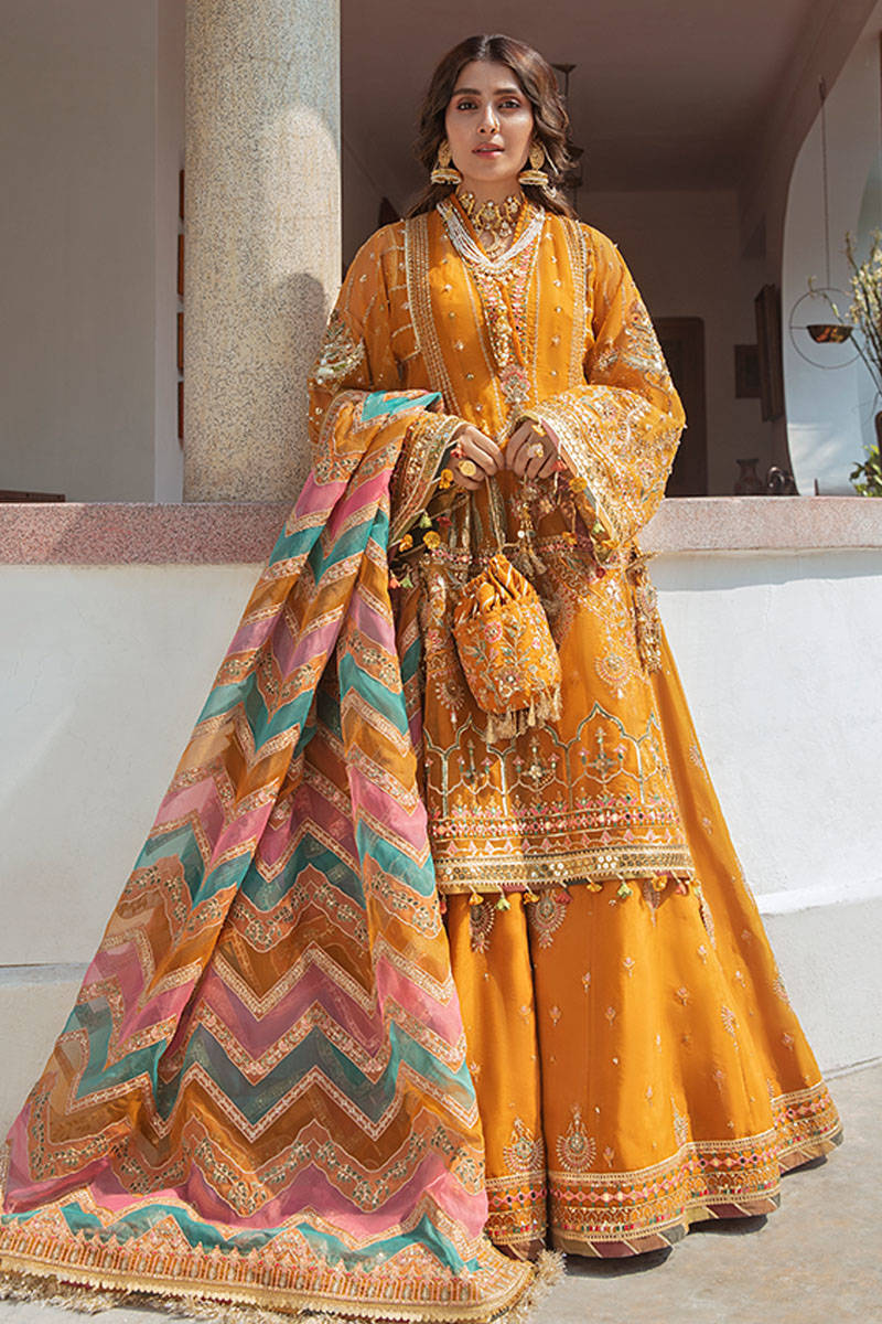 HENNA | MNR Zarlish Festive Unstitched Collection 2021 | Unstitched Embroidered Organza Suit