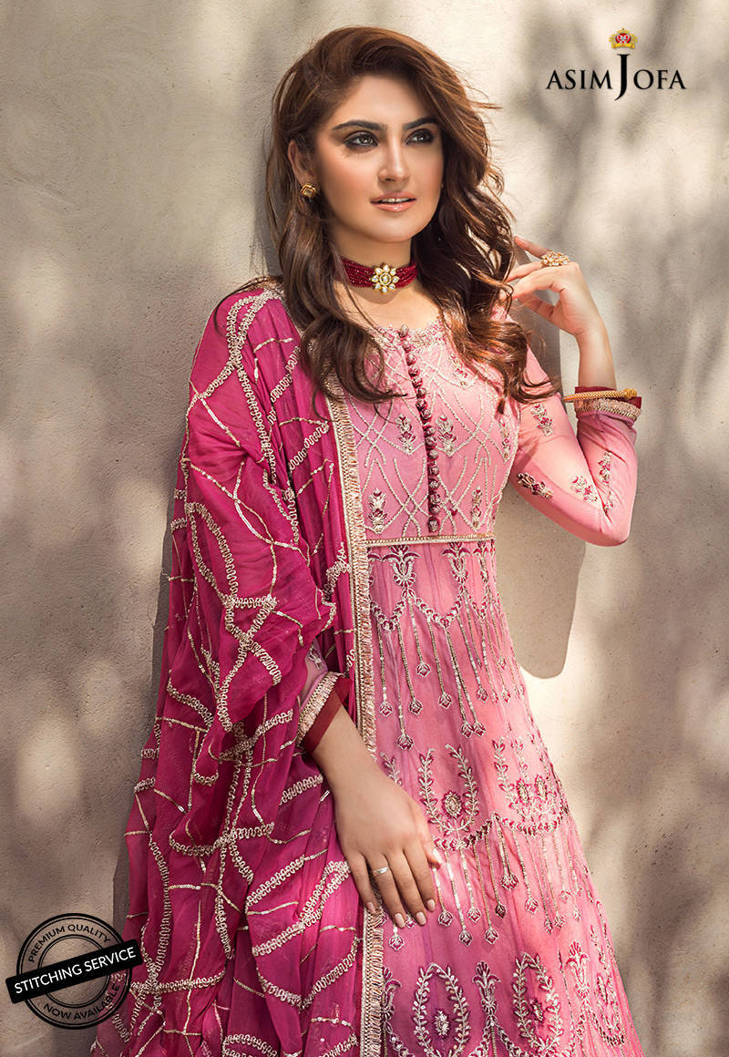 AJLE-12 | Asim Jofa Chiffon Collection 2021 Limited Edition | Unstitched Embroidered Chiffon Suits