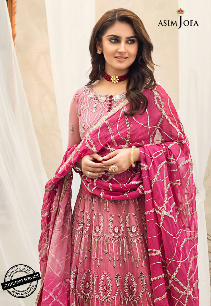 AJLE-12 | Asim Jofa Chiffon Collection 2021 Limited Edition | Unstitched Embroidered Chiffon Suits
