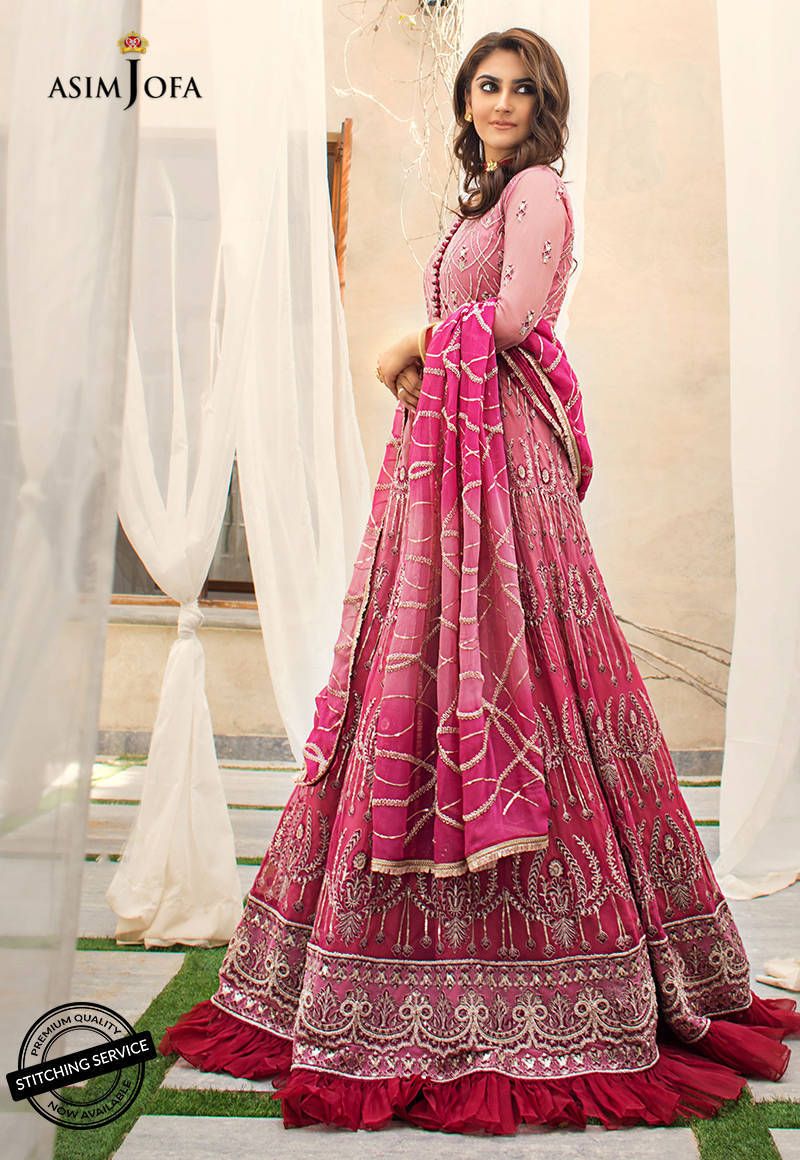 AJLE-12 | Asim Jofa Chiffon Collection 2021 Limited Edition | Unstitched Embroidered Chiffon Suits