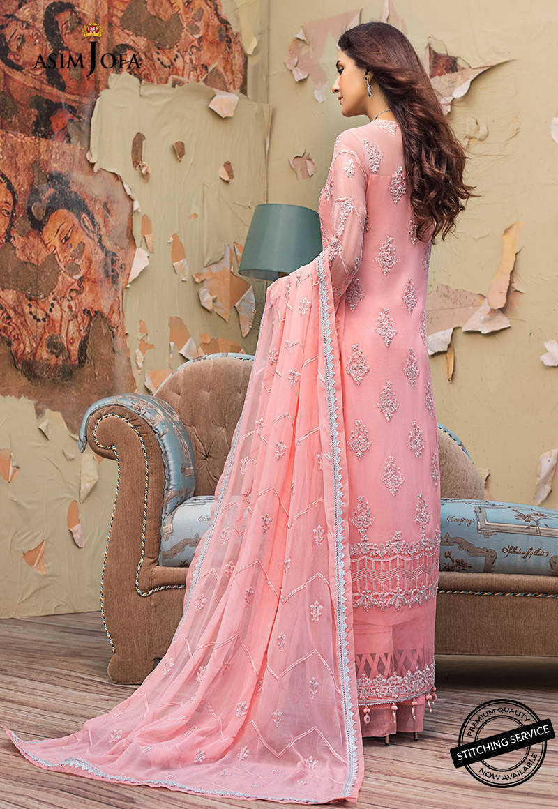 AJLE-08 | Asim Jofa Chiffon Collection 2021 Limited Edition | Unstitched Embroidered Chiffon Suits