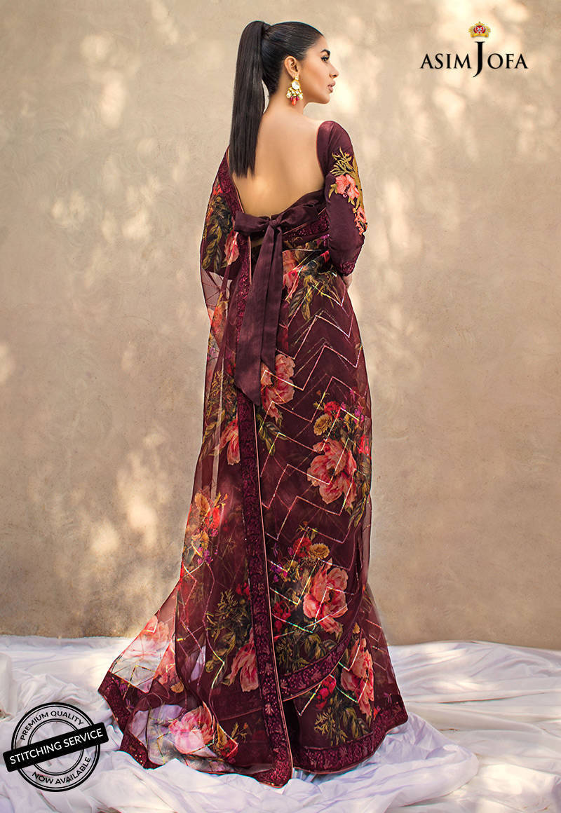 AJLE-07 | Asim Jofa Chiffon Collection 2021 Limited Edition | Unstitched Embroidered Chiffon Suits