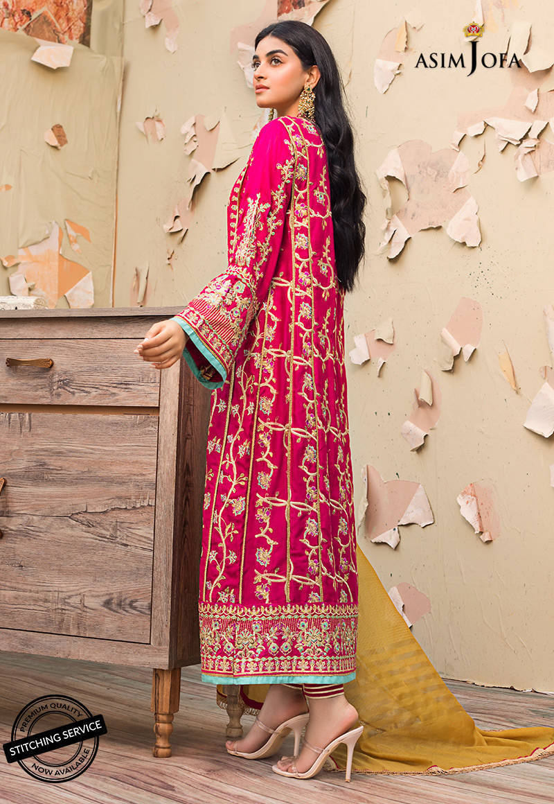 AJLE-05 | Asim Jofa Chiffon Collection 2021 Limited Edition | Unstitched Embroidered Chiffon Suits