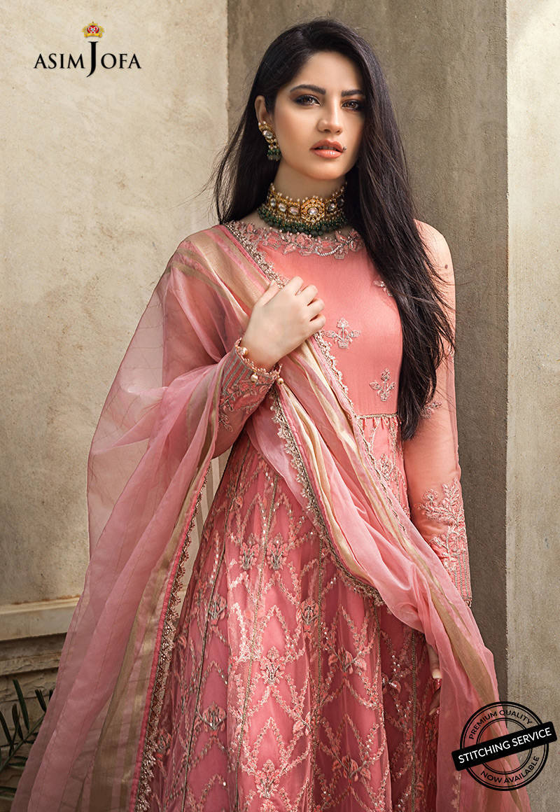 AJLE-04 | Asim Jofa Chiffon Collection 2021 Limited Edition | Unstitched Embroidered Chiffon Suits