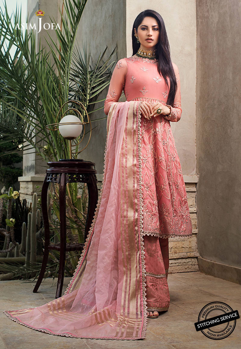 AJLE-04 | Asim Jofa Chiffon Collection 2021 Limited Edition | Unstitched Embroidered Chiffon Suits