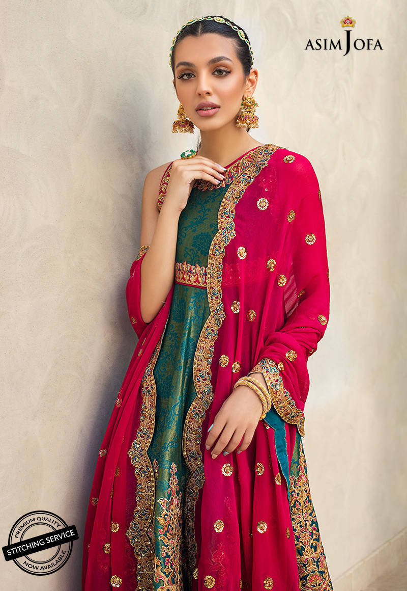 AJLE-03 | Asim Jofa Chiffon Collection 2021 Limited Edition | Unstitched Embroidered Chiffon Suits