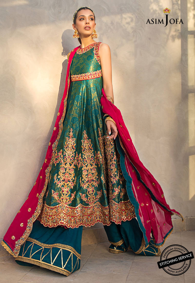 AJLE-03 | Asim Jofa Chiffon Collection 2021 Limited Edition | Unstitched Embroidered Chiffon Suits