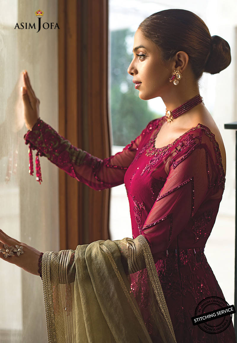 AJLE-01 | Asim Jofa Chiffon Collection 2021 Limited Edition | Unstitched Embroidered Chiffon Suits