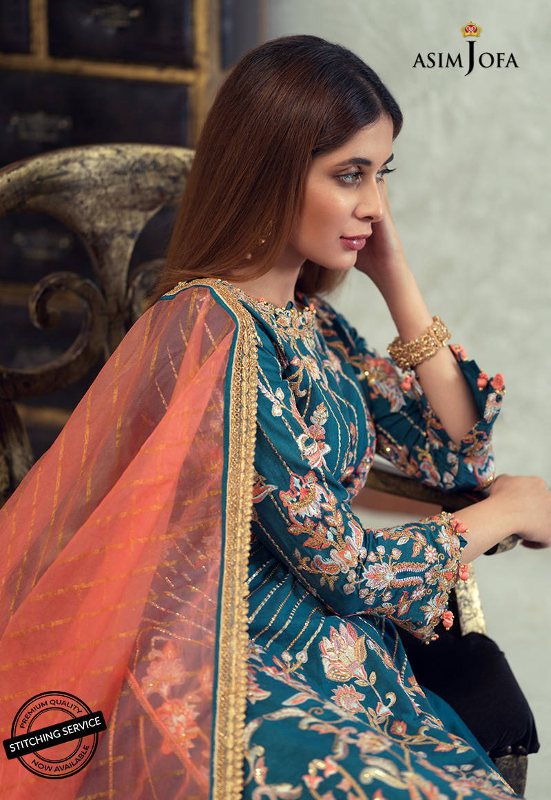 AJLE-18 | Asim Jofa Chiffon Collection 2021 Limited Edition Vol 2 | Unstitched Embroidered Chiffon Suits