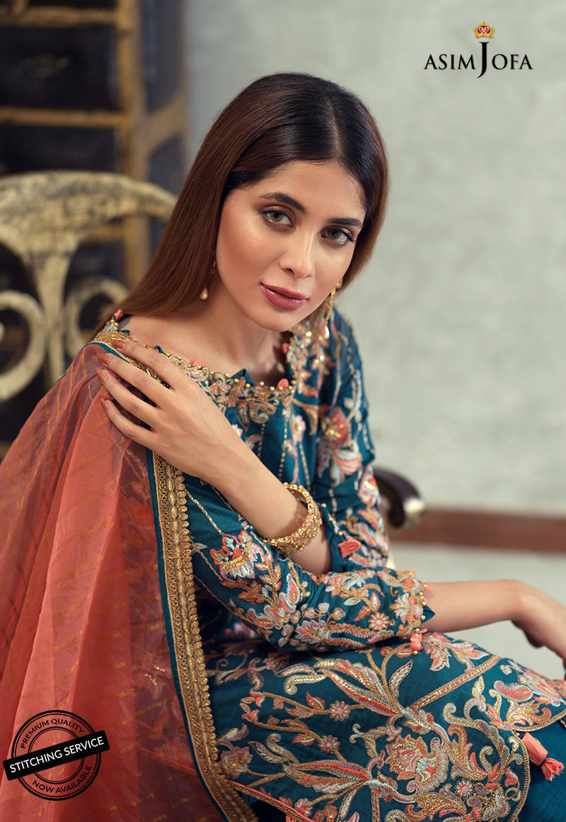 AJLE-18 | Asim Jofa Chiffon Collection 2021 Limited Edition Vol 2 | Unstitched Embroidered Chiffon Suits