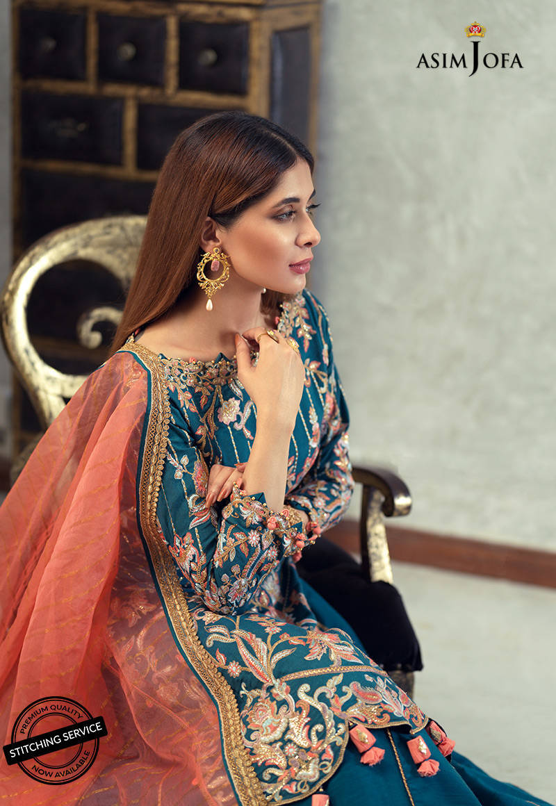 AJLE-18 | Asim Jofa Chiffon Collection 2021 Limited Edition Vol 2 | Unstitched Embroidered Chiffon Suits