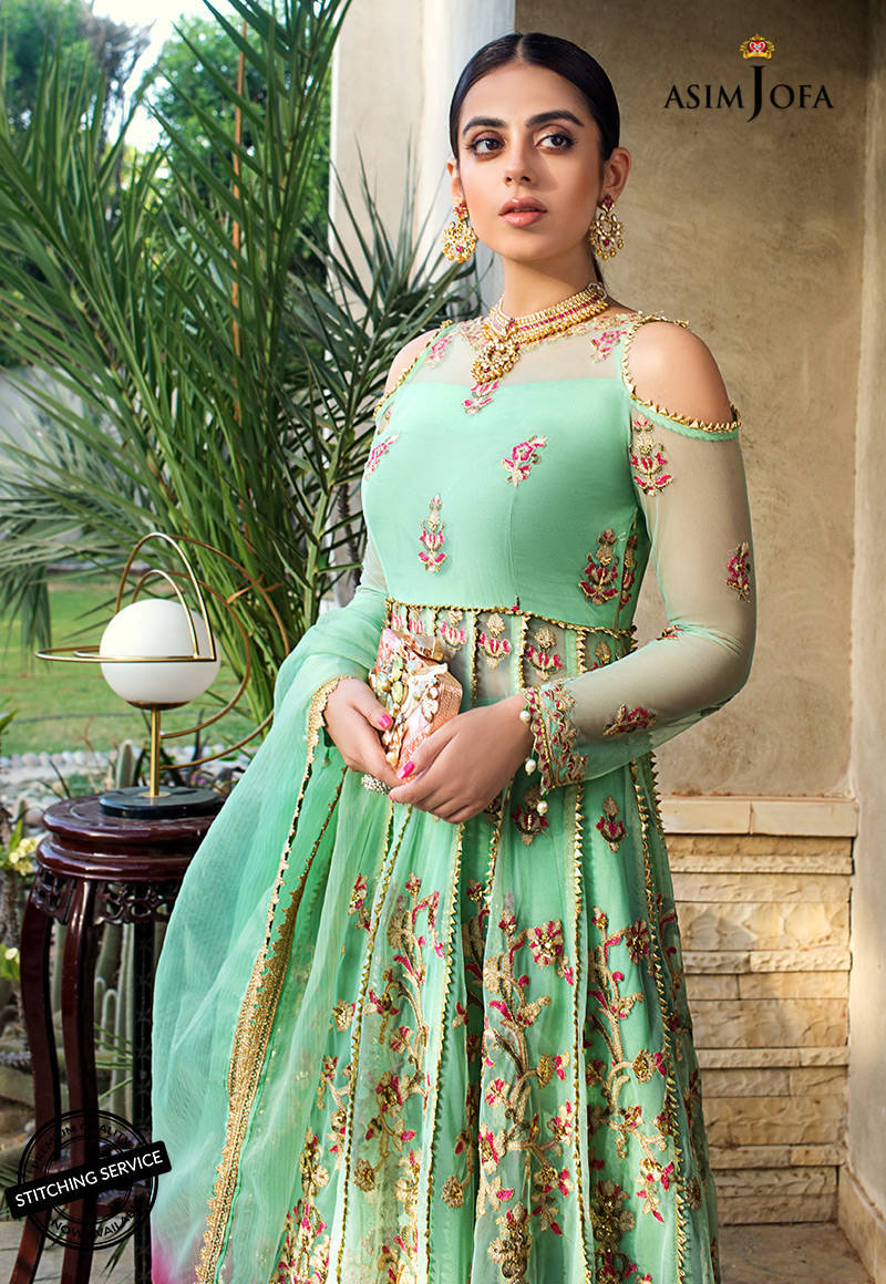 AJLE-14 | Asim Jofa Chiffon Collection 2021 Limited Edition Vol 2 | Unstitched Embroidered Chiffon Suits