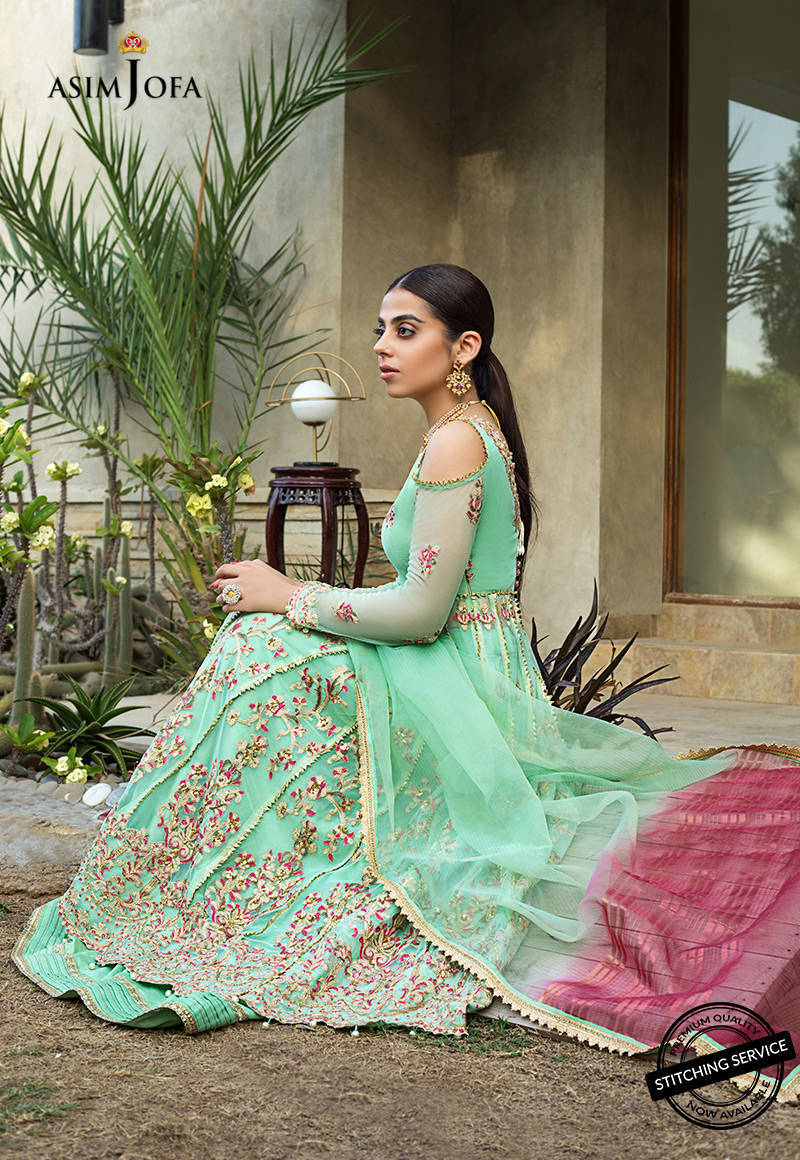 AJLE-14 | Asim Jofa Chiffon Collection 2021 Limited Edition Vol 2 | Unstitched Embroidered Chiffon Suits