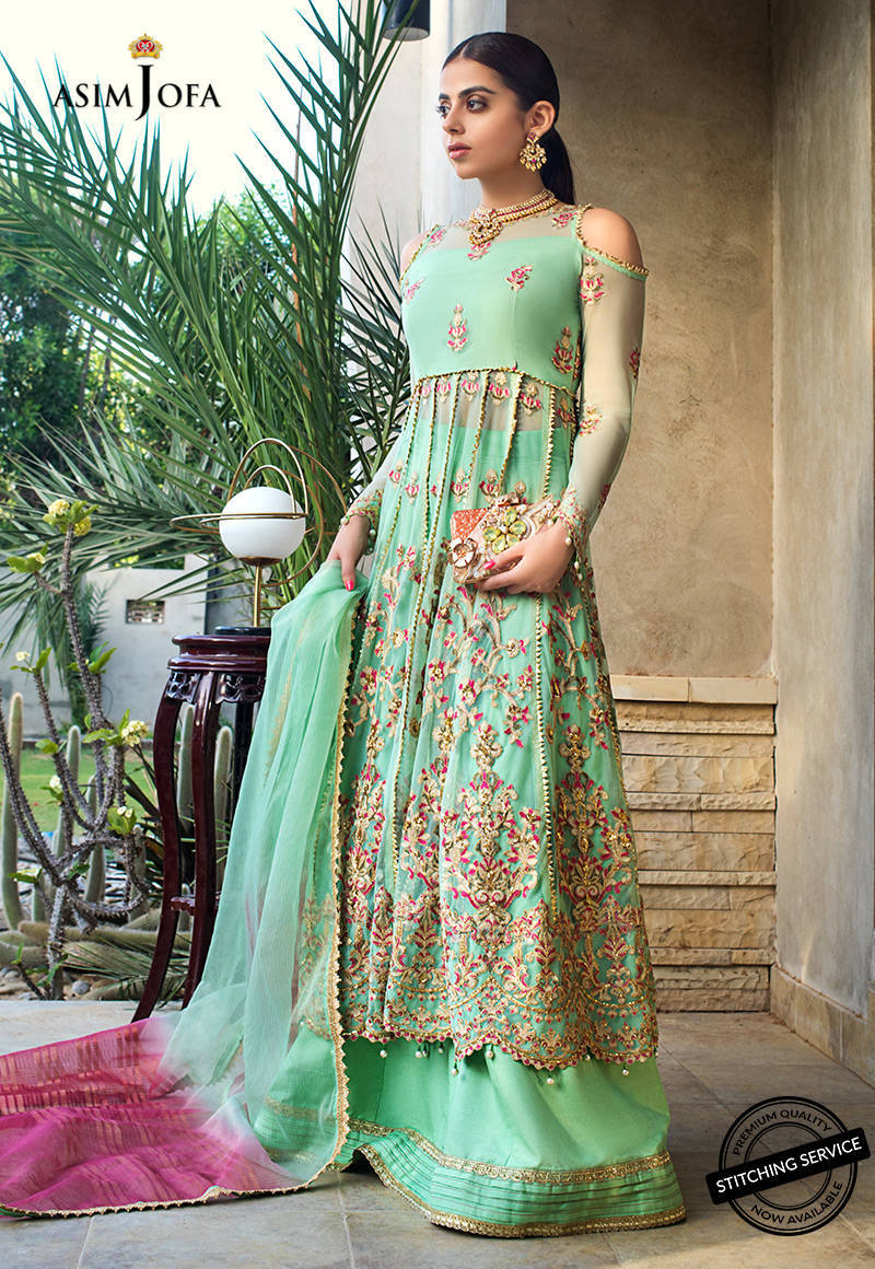 AJLE-14 | Asim Jofa Chiffon Collection 2021 Limited Edition Vol 2 | Unstitched Embroidered Chiffon Suits