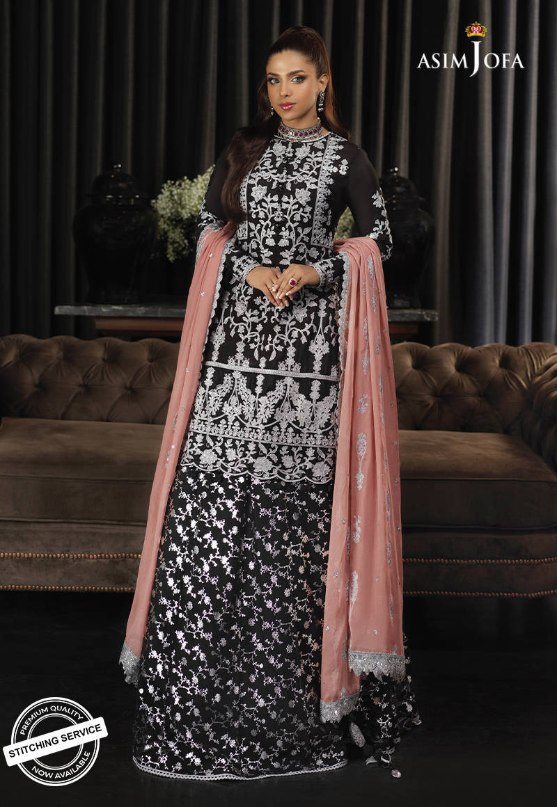 AJN-11 | Asim Jofa Ishq-e-Naubahar Collection 2021 | Unstitched Embroidered Organza Suits
