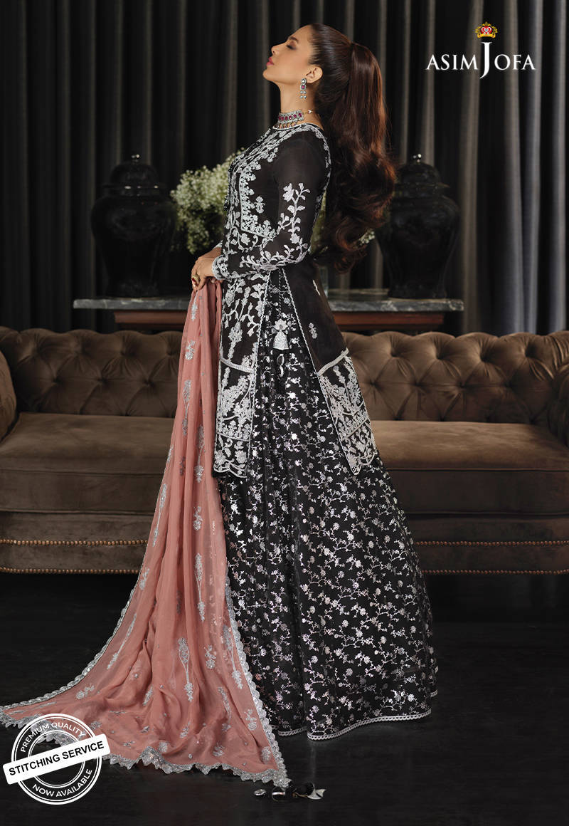 AJN-11 | Asim Jofa Ishq-e-Naubahar Collection 2021 | Unstitched Embroidered Organza Suits