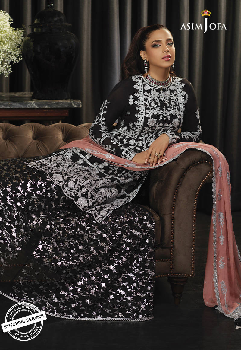 AJN-11 | Asim Jofa Ishq-e-Naubahar Collection 2021 | Unstitched Embroidered Organza Suits