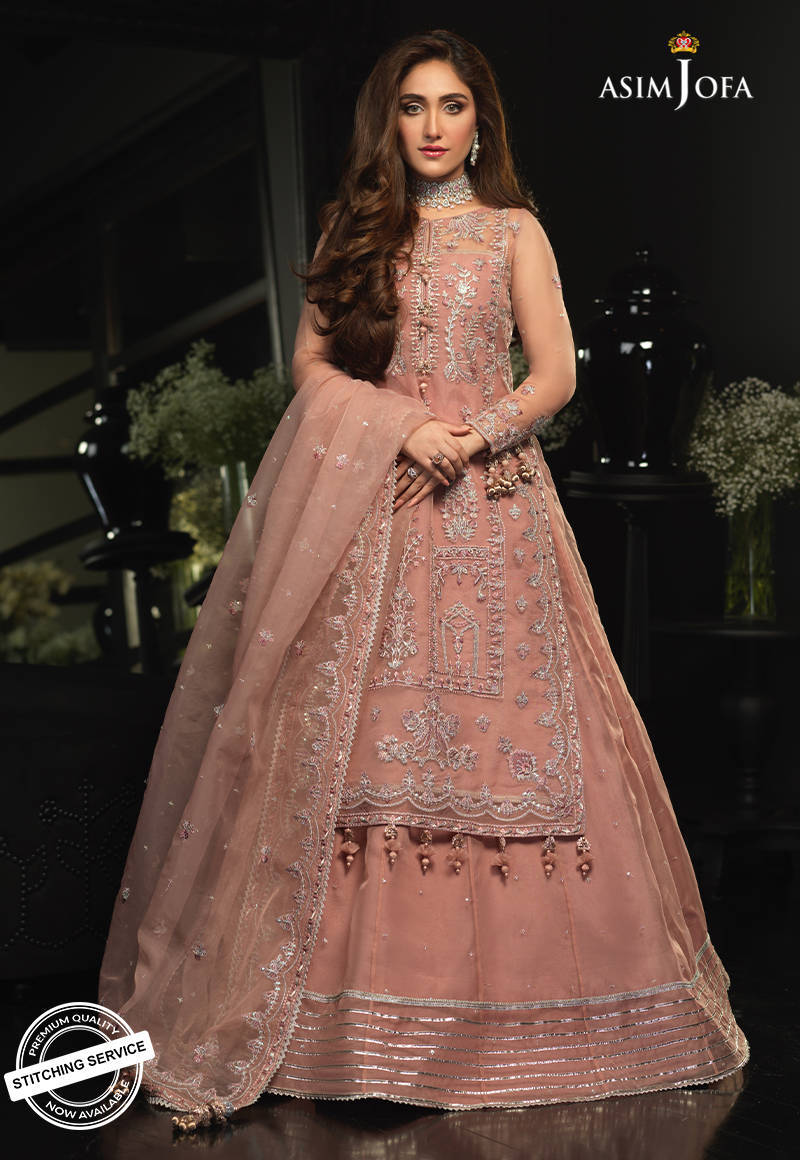 AJN-12 | Asim Jofa Ishq-e-Naubahar Collection 2021 | Unstitched Embroidered Organza Suits