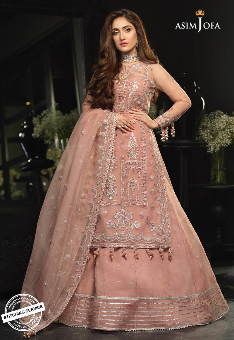 AJN-12 | Asim Jofa Ishq-e-Naubahar Collection 2021 | Unstitched Embroidered Organza Suits