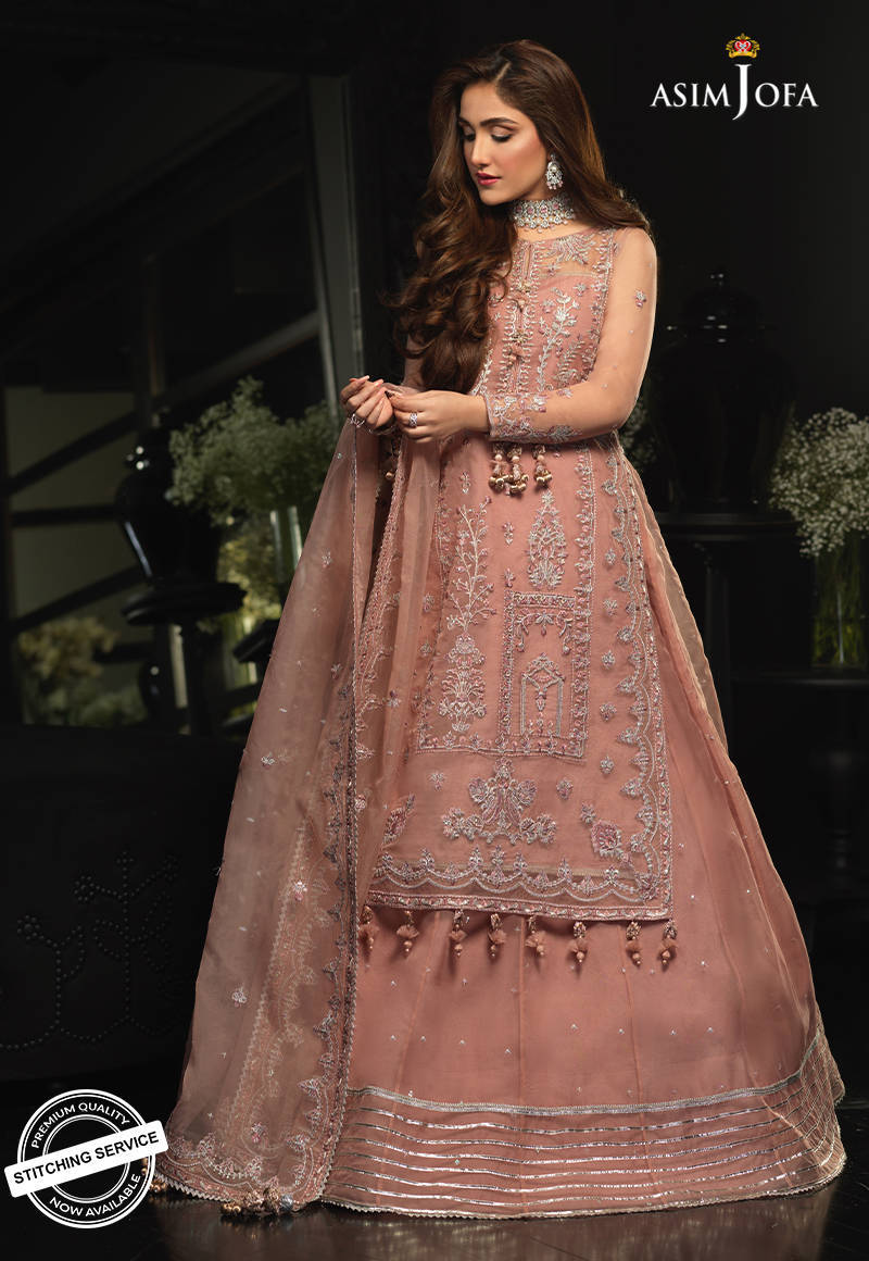AJN-12 | Asim Jofa Ishq-e-Naubahar Collection 2021 | Unstitched Embroidered Organza Suits