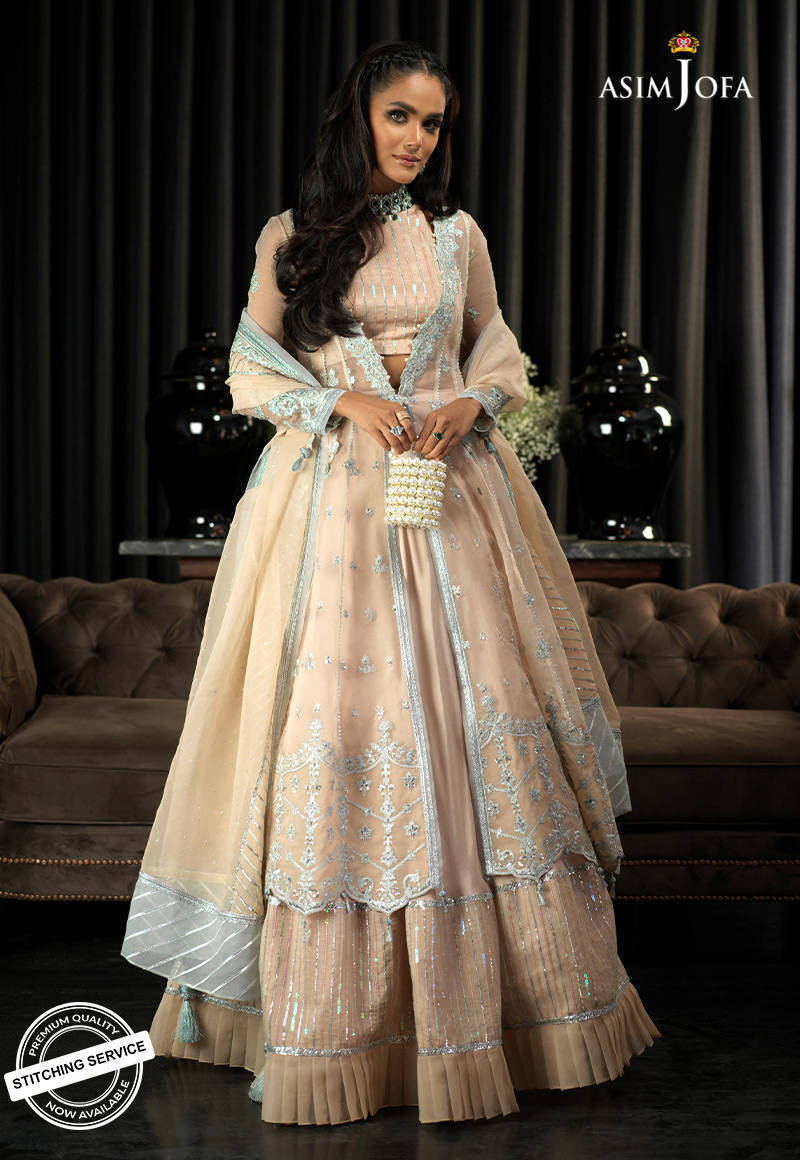 AJN-23 | Asim Jofa Ishq-e-Naubahar Collection 2021 | Unstitched Embroidered Organza Suits