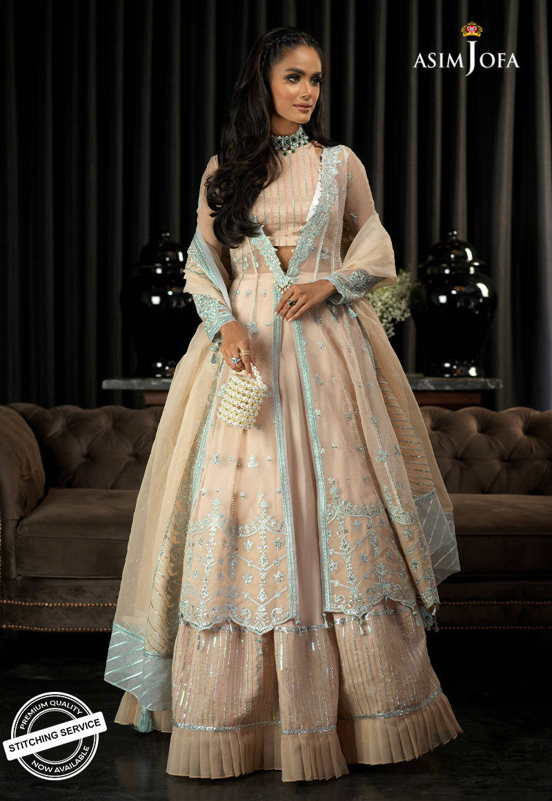 AJN-23 | Asim Jofa Ishq-e-Naubahar Collection 2021 | Unstitched Embroidered Organza Suits